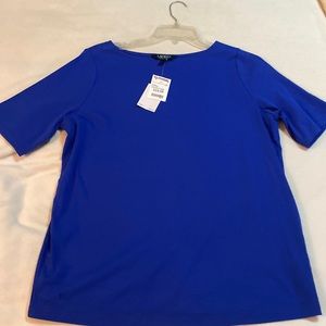 Ladies bright blue stretchy blouse. Size 1X